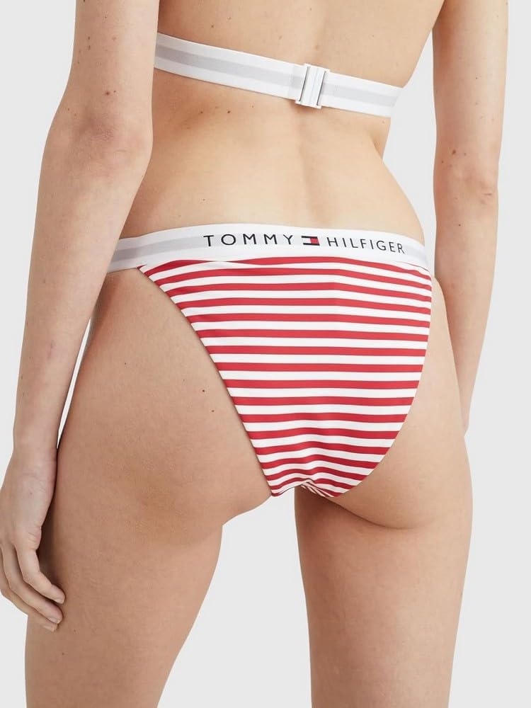 Tommy Hilfiger Damen Wb Cheeky Bikini Print Uw0uw04561 Bikini-Bademode L Rot (Th Original Stripe / P