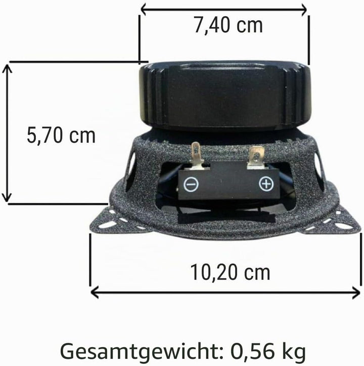 2 PHONOCAR 02622 mid bass woofer 10,00 cm 100 mm 4" 50 watt rms 100 watt max impedanz 4 ohm 92 db sp