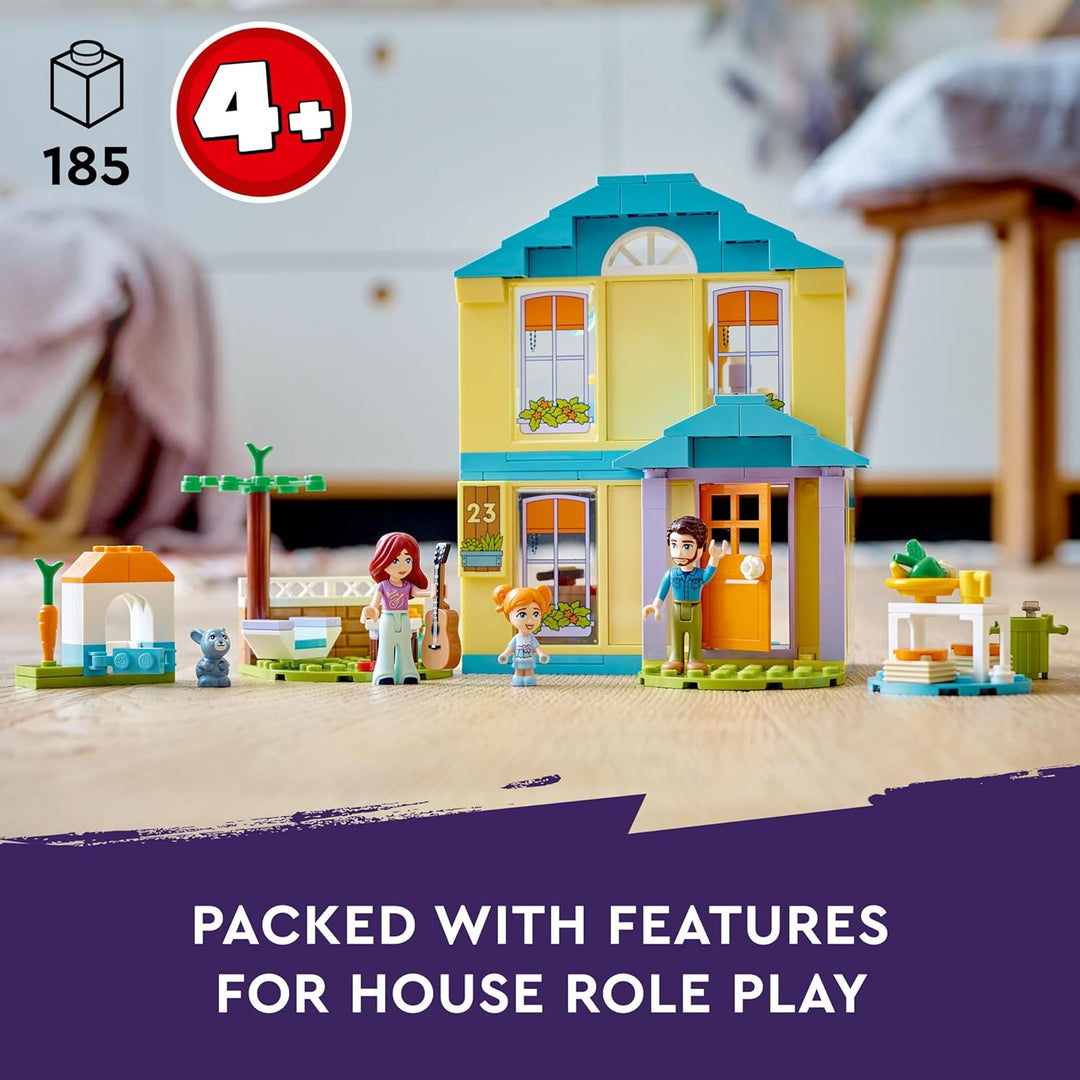 LEGO 41724 Friends Paisleys Haus, Puppenhaus mit 3 Mini-Puppen und Hasenfigur, Ella und Jonathan der