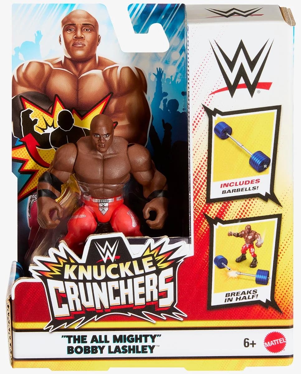 WWE Knuckles Crunchers Figur 10 cm – Figuren Bobby Lashley + Zubehör