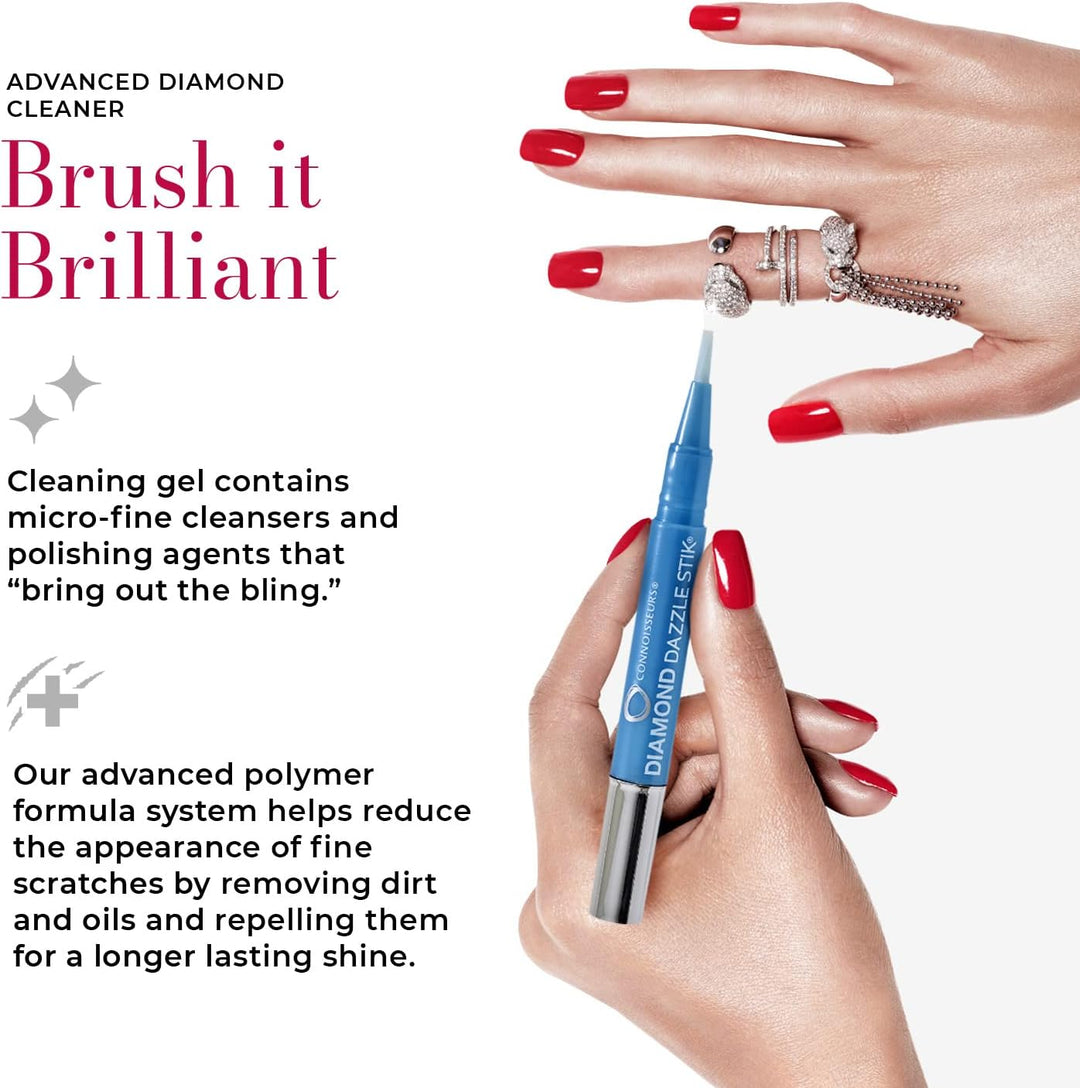 CONNOISSEURS Diamond Dazzle Stik – Tragbarer Diamantreiniger für Ringe und anderen Schmuck – bringen