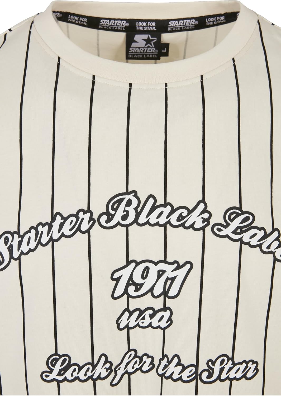 STARTER BLACK LABEL Herren Starter Pinestripe 1971 Tee, Palewhite