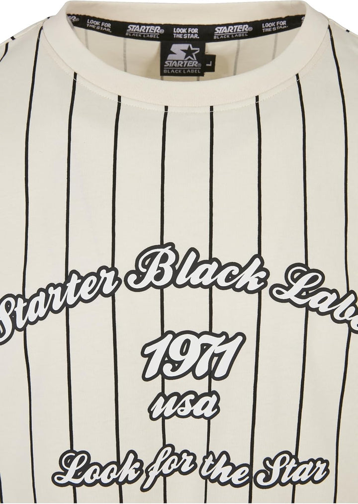 STARTER BLACK LABEL Herren Starter Pinestripe 1971 Tee, Palewhite
