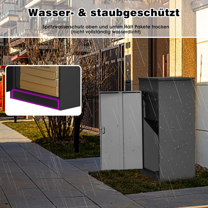 Paketbox Briefkasten mit Paketfach Paketbox Draussen Gross XXL Diebstahlgeschützter Paketbriefkasten
