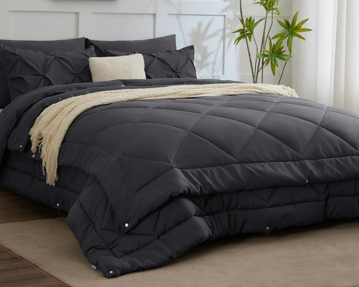 WAVVE Bettdecke 240x220 4 Jahreszeiten 2 teilig Grau - Sommerdecke 240x220cm 150gsm+Ganzjahresdecke