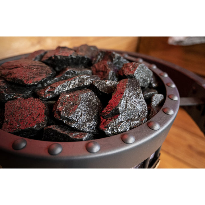 Harvia Saunasteine Vulkanit 20 kg schwarz für Saunaofen Finnische Saunasteine 5-10 cm