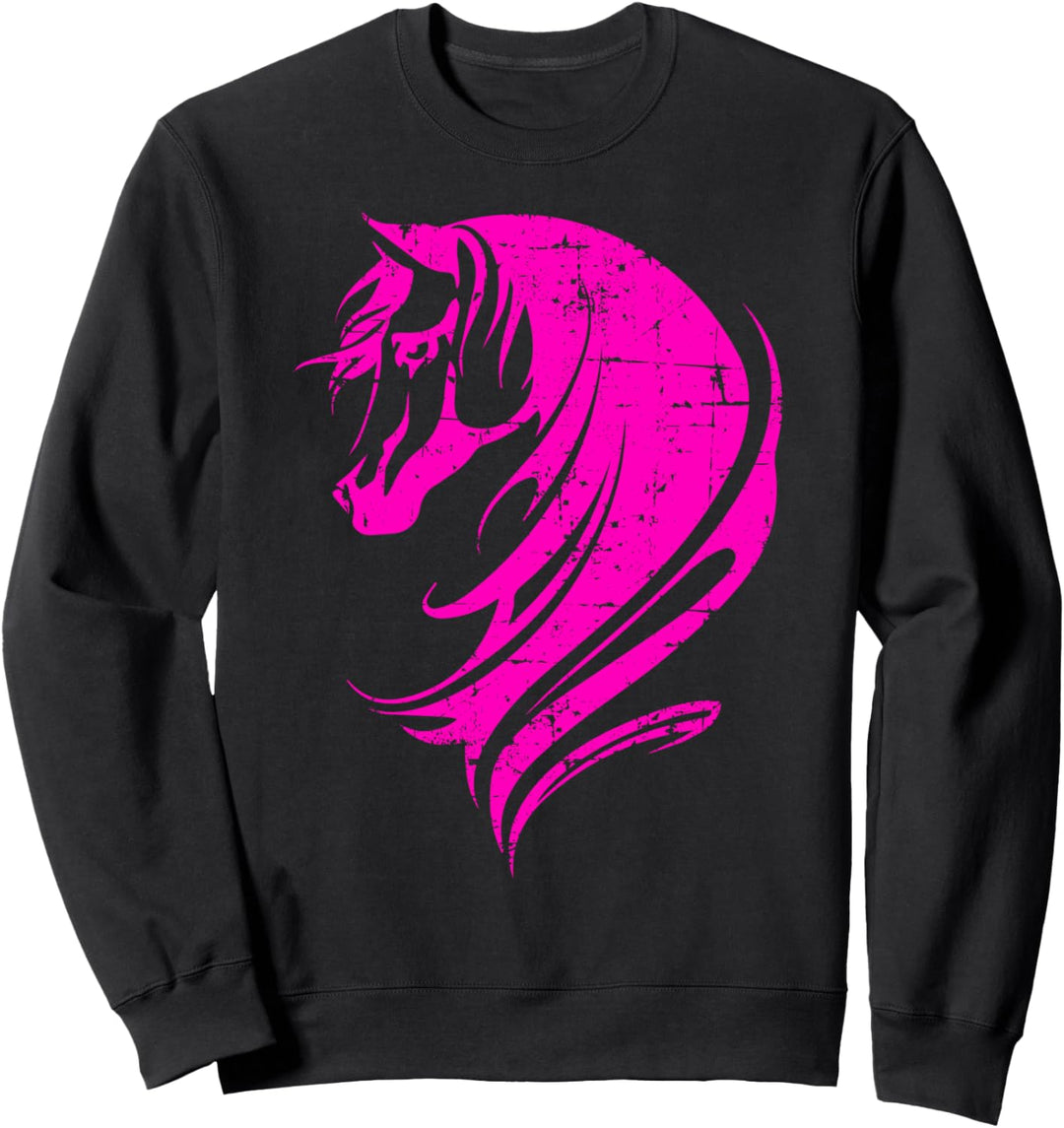 Schönes Pferd mit langer Pferdemähne Sweatshirt
