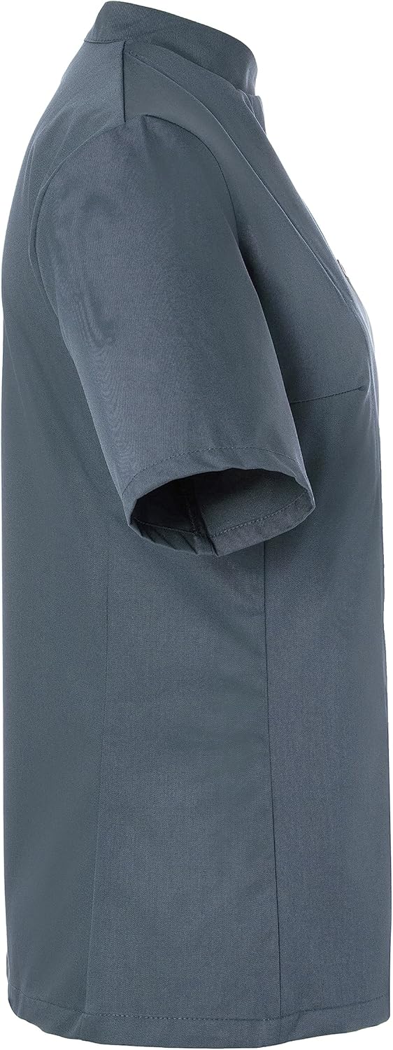 Karlowsky Damenkochjacke Greta Kurzarm Druckknöpfe 65% Polyester, 35% Baumwolle 34 Anthrazit, 34 Ant