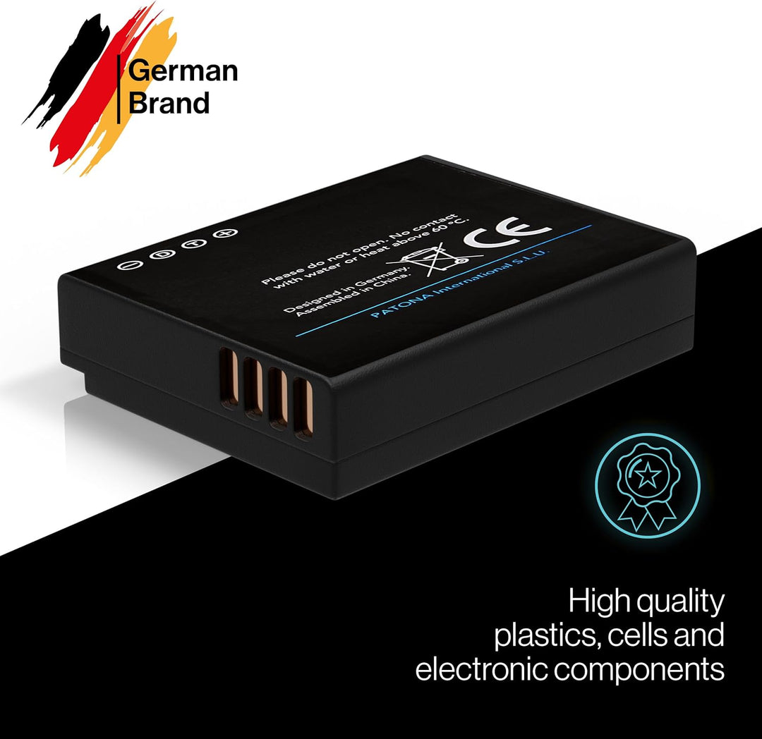 2X PATONA Platinum Akku DMW BLG10 E (1000mAh) - Kompatibel mit Panasonic Lumix DC GX9 TZ202 TZ96 TZ9
