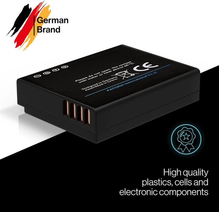 2X PATONA Platinum Akku DMW BLG10 E (1000mAh) - Kompatibel mit Panasonic Lumix DC GX9 TZ202 TZ96 TZ9
