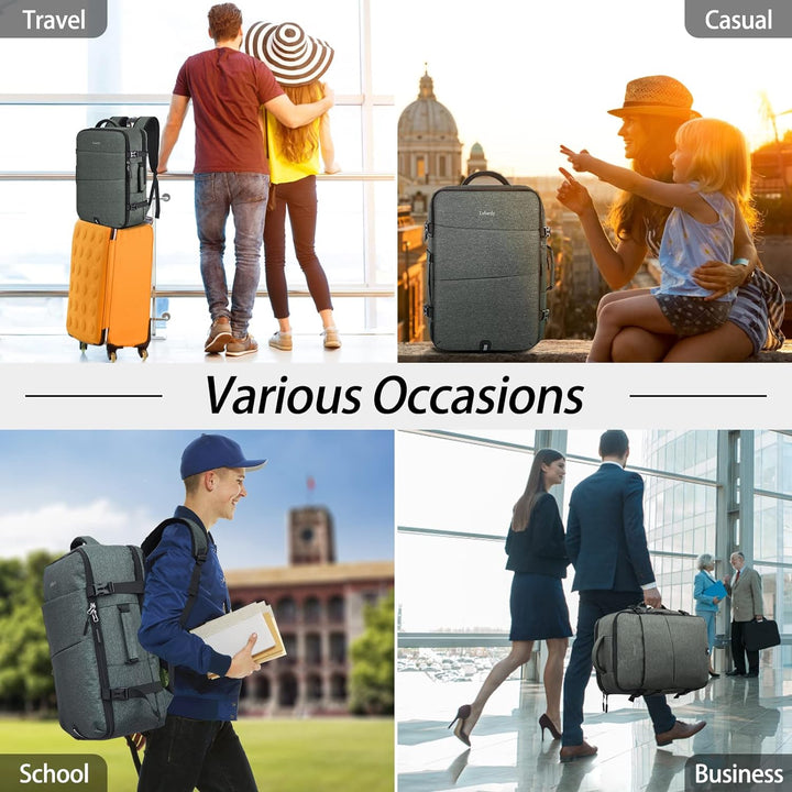 Lubardy 40L Laptop Rucksack Herren Wasserdicht 17.3 Zoll mit 3 Aufbewahrungstaschen Reiserucksack fü