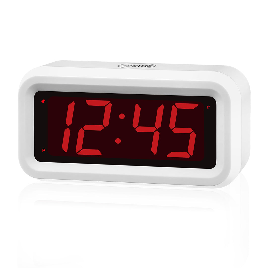 KWANWA Digitaler Wecker, LED Uhr Batteriebetrieben Tischuhr mit 3 Einstellbarer Helligkeit/Snooze/Oh