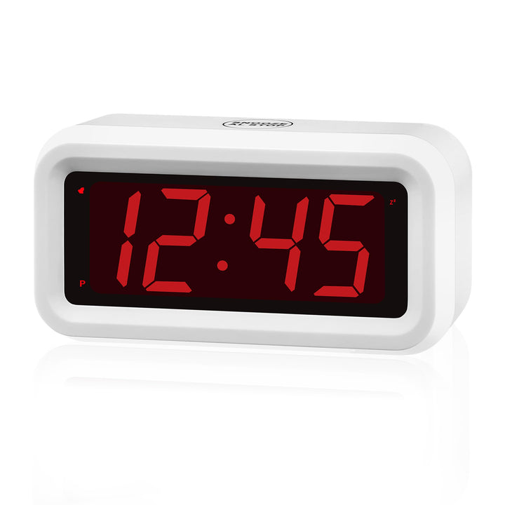 KWANWA Digitaler Wecker, LED Uhr Batteriebetrieben Tischuhr mit 3 Einstellbarer Helligkeit/Snooze/Oh