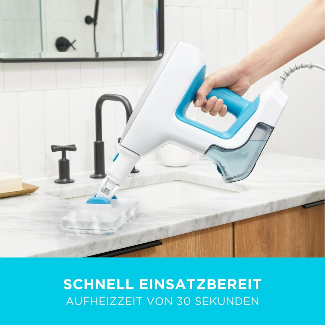 Black+Decker 1500W SteamSystem Handdampfreiniger BHSM15FX10 (mit Bodenverlängerung, duale Dampfsteue