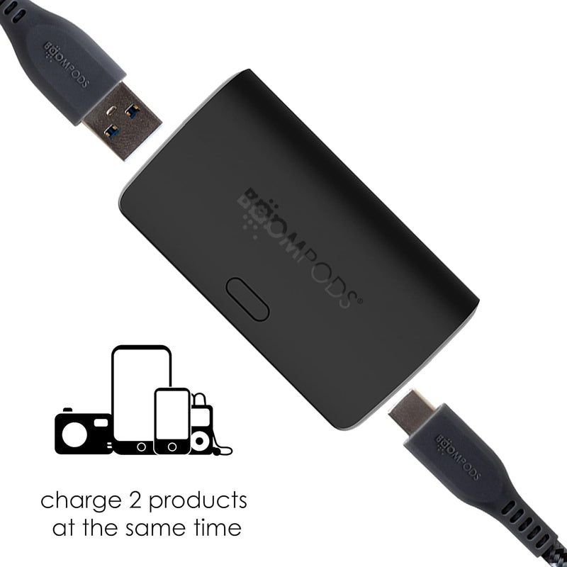 Boompods Powerboom Power Bank Schnellladefunktion 5000mAh - Universal USB/USB-C Powerbank klein, Han