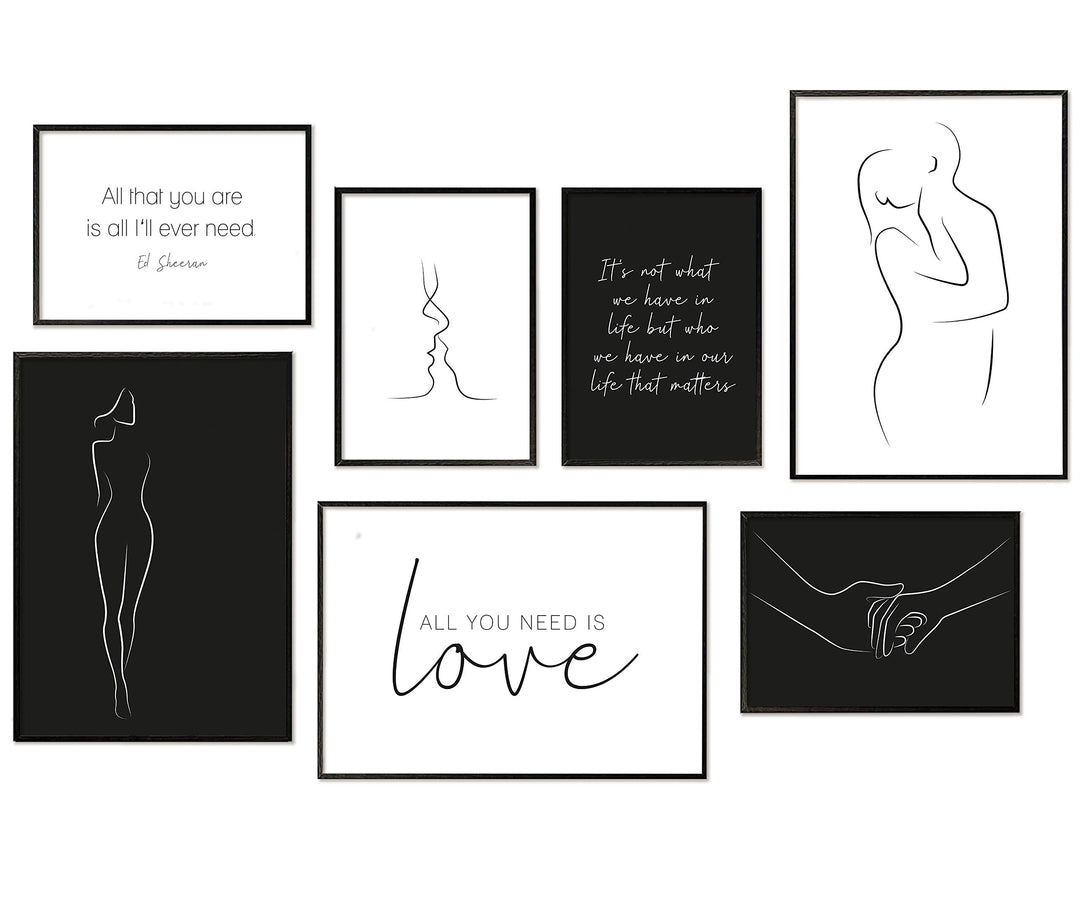 Hyggelig Home Premium Poster Set - 7 passende Bilder im stilvollen Set - Collage Bild Wand Deko - Se