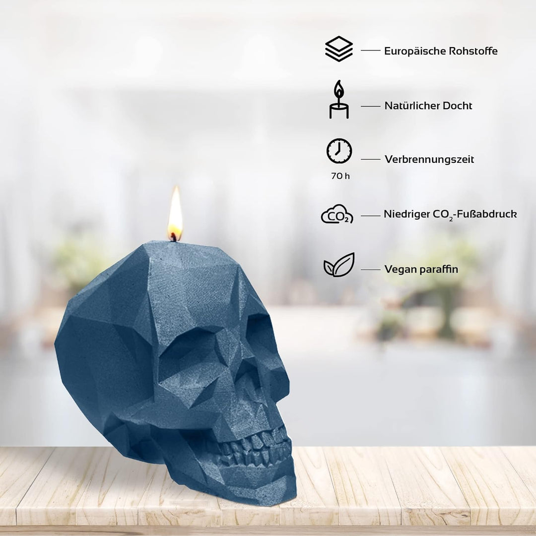 Candellana Skull Kerze - Totenkopf Kerze - Skull Deko - Totenkopf Deko - Halloween Deko - Gothic Dek