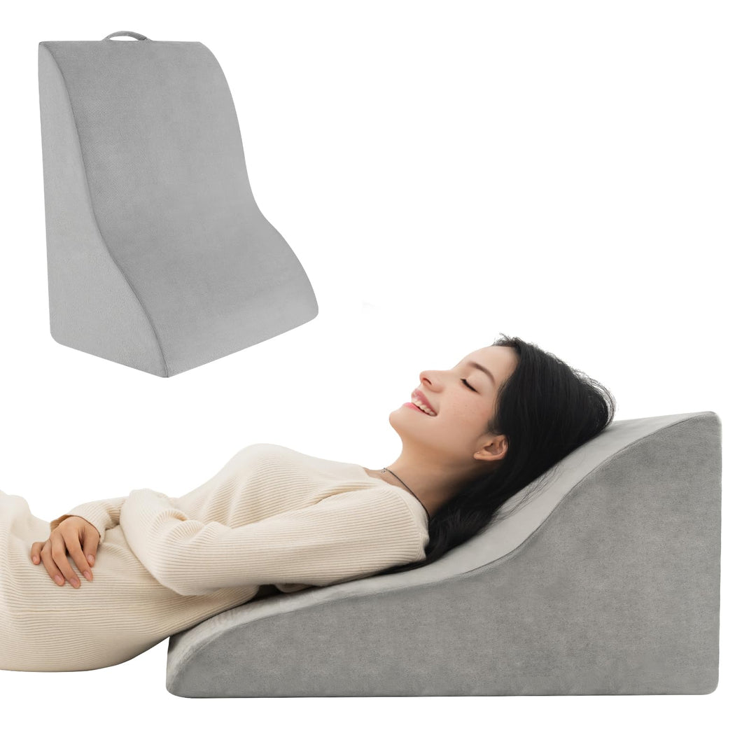 COSTWAY Lesekissen für Bett und Sofa, Venenkissen zum Beine hochlagern, Keilkissen mit waschbarem Be