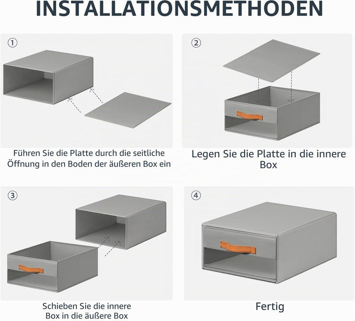 DIMJ Schubladen Ordnungssystem Schubladenboxen - Aufbewahrungsbox Faltboxen mit Fenster Organizer Sc