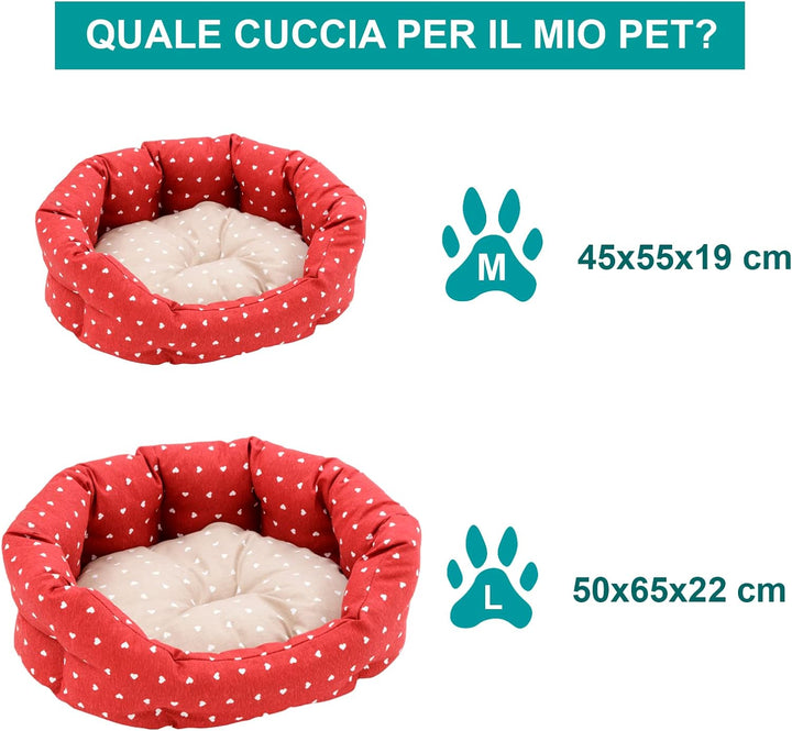 Baroni Home Hundebett aus Stoff, Grösse L, weiches rundes Hundematte für Hunde und Katzen, bequem, f