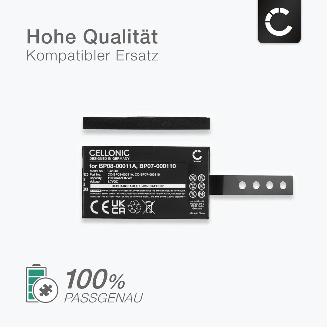 CELLONIC, Barcode-Scanner Akku kompatibel mit Datalogic Memor X3, Memor NFP (1100mAh, 3.7V) 1x 1100