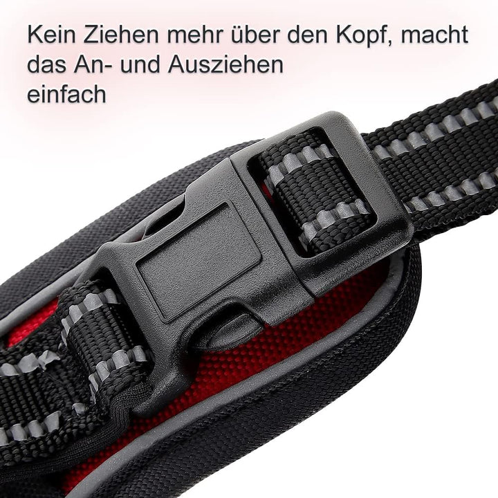 Hundegeschirr Anti Zug Geschirr Hund No Pull Verstellbar Atmungsaktiv Reflexstreifen Brustgeschirr H