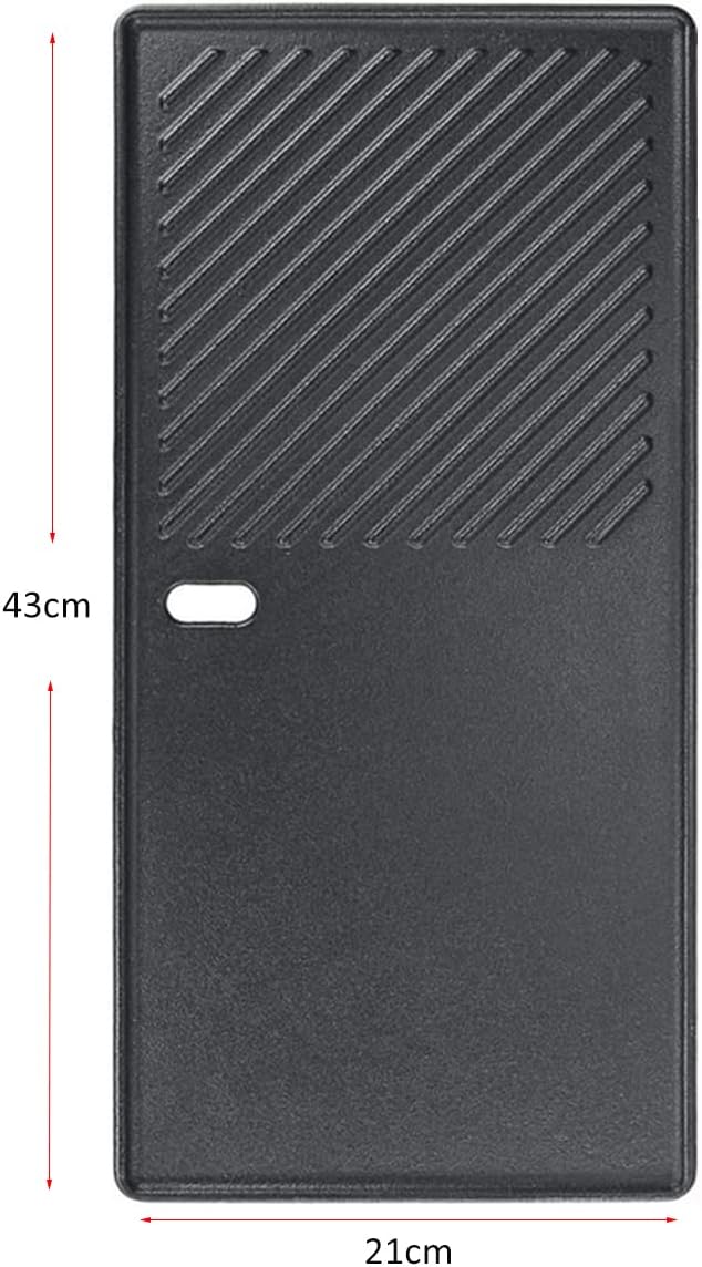 Denmay Gusseisen Grillplatte 43 x 21cm für Charbroil, Enders Boston 3, Enders Monroe 3 Pro, Landmann