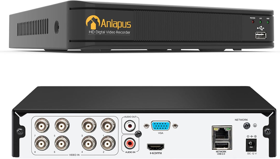 Anlapus 8 Kanal 1080P HD DVR Netzwerk Video Recorder Aufzeichnungsgerät mit 1TB Festplatte, Unterstü
