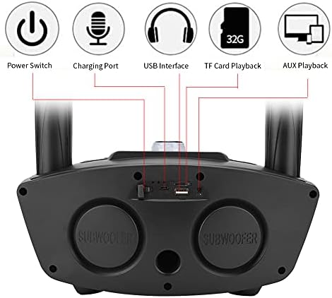 Bewinner Kabelloser Karaoke, Heim Bluetooth Lautsprecher mit Zwei Mikrofonen, Mikrofon Tragbarer Kar