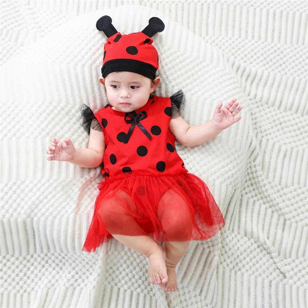 Lito Angels Gepunktetes Heldinnenmädchen Gepunktetes Heldinnenmädchen Kostüm Kleid für Baby Mädchen,