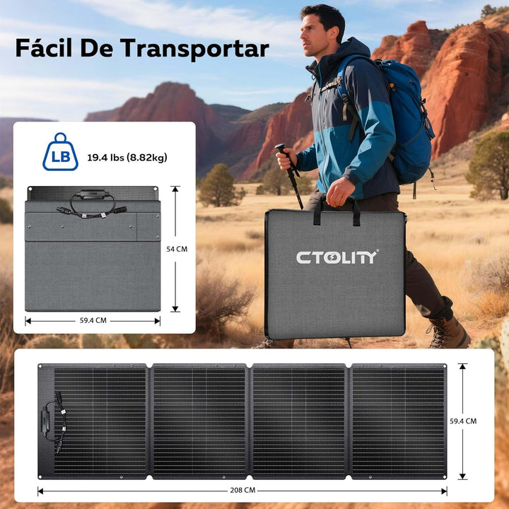 200W Tragbares Solarpanel, 20.5V Faltbares Solarpanel Kit mit 10 Anschlüssen, Solar Panel mit Stände