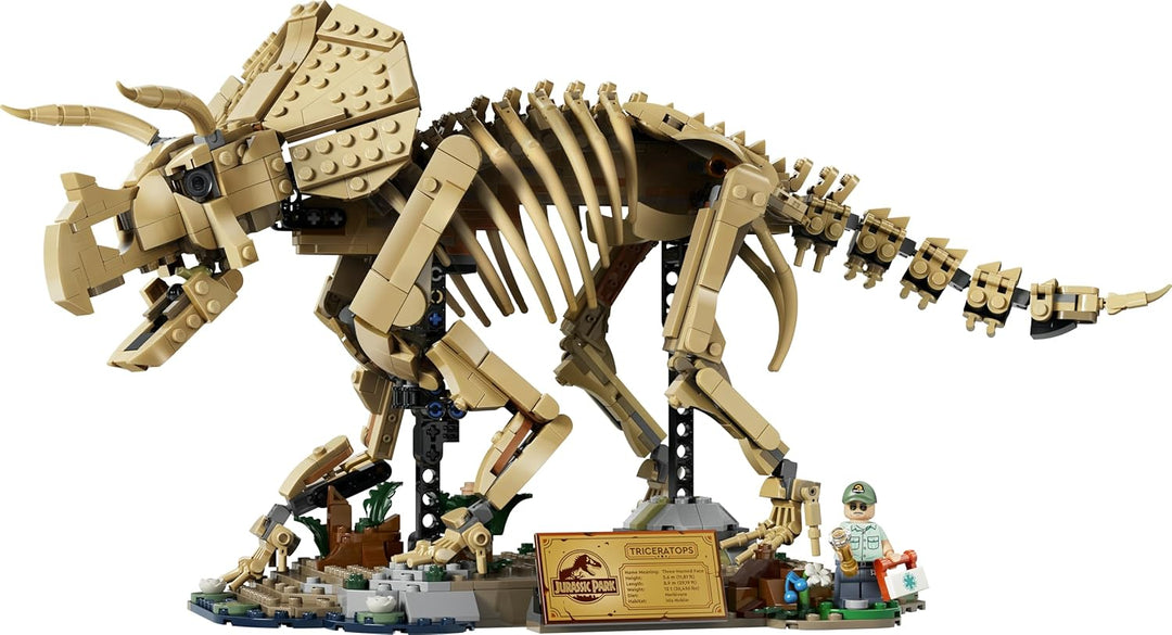 LEGO Jurassic World Dinosaurier-Fossilien: Triceratops - Modellbau für Erwachsene mit der Minifigur