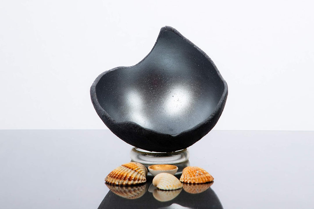Lichtschale silber - S (15cm) - Beton schwarz - grau - Unikat handmade - Windlicht - Geburtstagsgesc