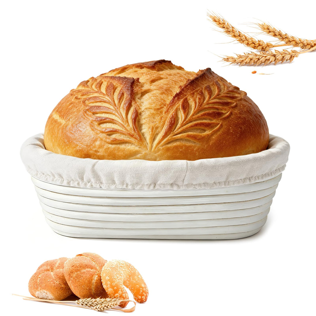 gärkörbchen für brot, Material: Rattan, Masse: 28x15x8cm, Farbe: Natur, Oval Gärkorb Zum Brotbacken-