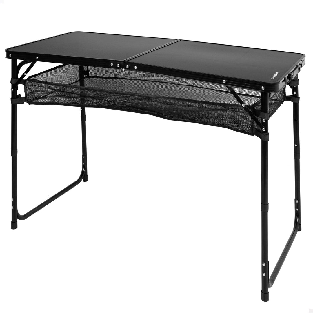 AKTIVE Klapptisch, Schwarz, 120x60x60/70 cm, Höhenverstellbar, Anti-Rutsch-Stopper, Tragkraft 30 kg,