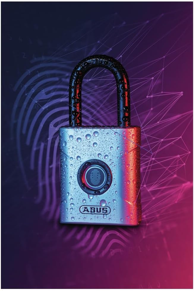 ABUS Touch 57/50 Fingerabdruck-Schloss - schlüsselloses, wetterfestes Vorhängeschloss - IP66 & IP68
