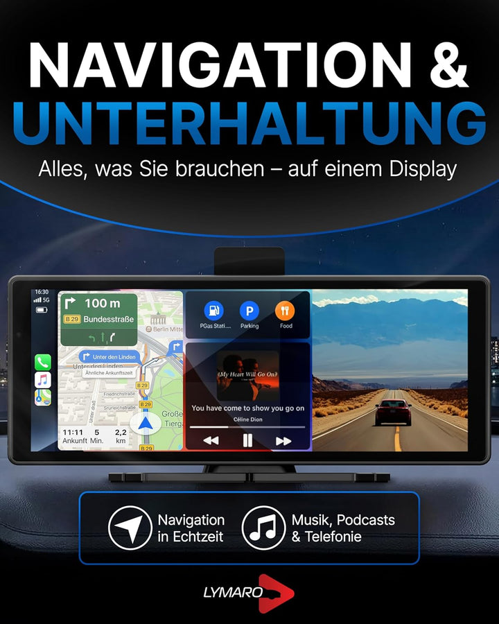 Wireless CarPlay Display & Android Display fürs Auto, tragbares Apple Auto CarPlay Display & Android
