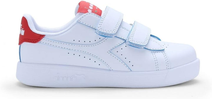 Diadora Unisex Kinder Game P PsGymnastikschuh 29 EU Weiss Rot, 29 EU Weiss Rot