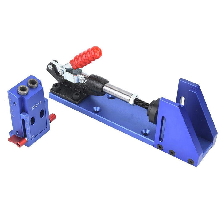 Pocket Hole Screw Jig Kit, Holzbearbeitungswerkzeug Klemmen Pocket Hole Jig mit Kippklemme und Stufe