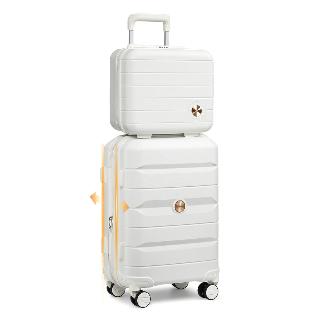 Sea choice Hartschalen Koffer Trolley Erweiterbar Kabinen Handgepäck 100% PP Leicht Reisekoffer mit