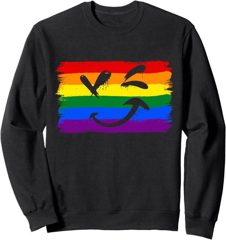 Regenbogen Flagge Mit Smile - LGBT & LGBTQ Sweatshirt