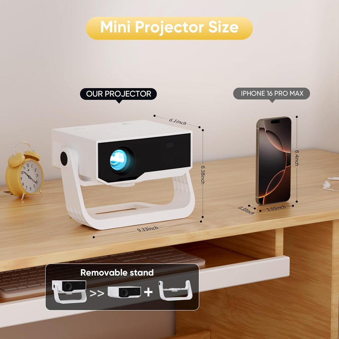 Smart Projector Eingebaute Apps, 2025 Neuer Wielio Projektor (GC06C-QZZLJ) Standard Marineblau, Stan