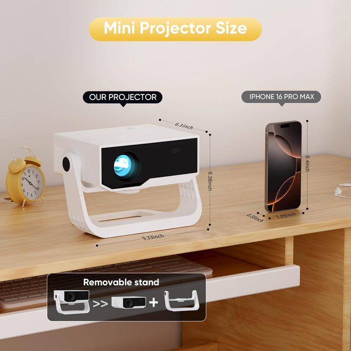Smart Projector Eingebaute Apps, 2025 Neuer Wielio Projektor (GC06C-QZZLJ) Standard Marineblau, Stan