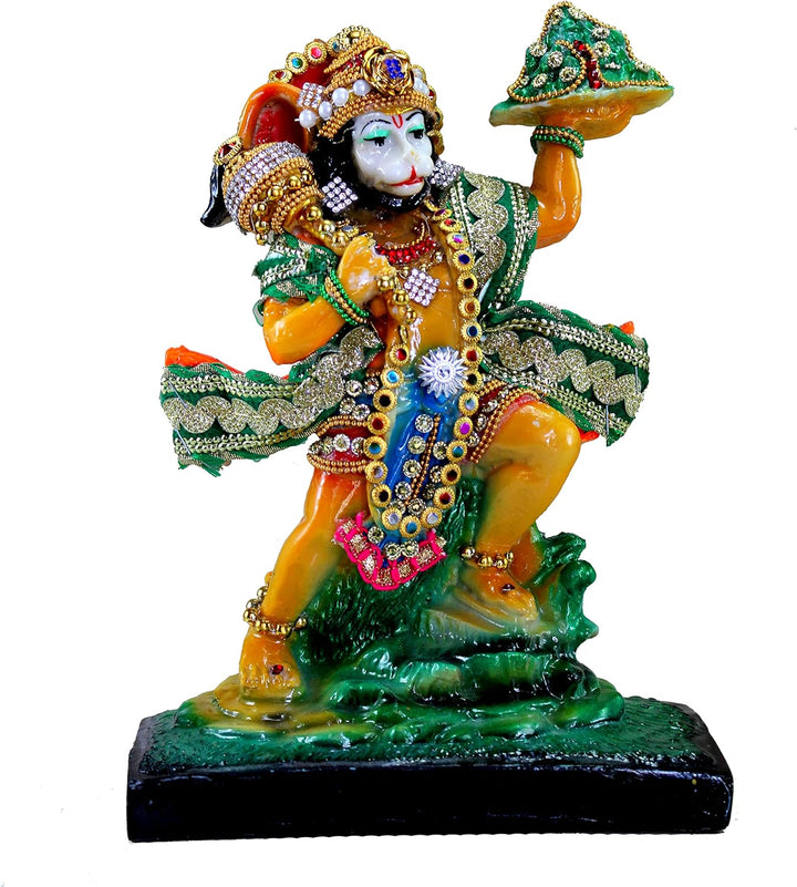 eSplanade Resin Hanuman Anjaneya Pavan Putra Murti Moorti Idol Statue Sculpture (8.5 x 6.5 Inches),