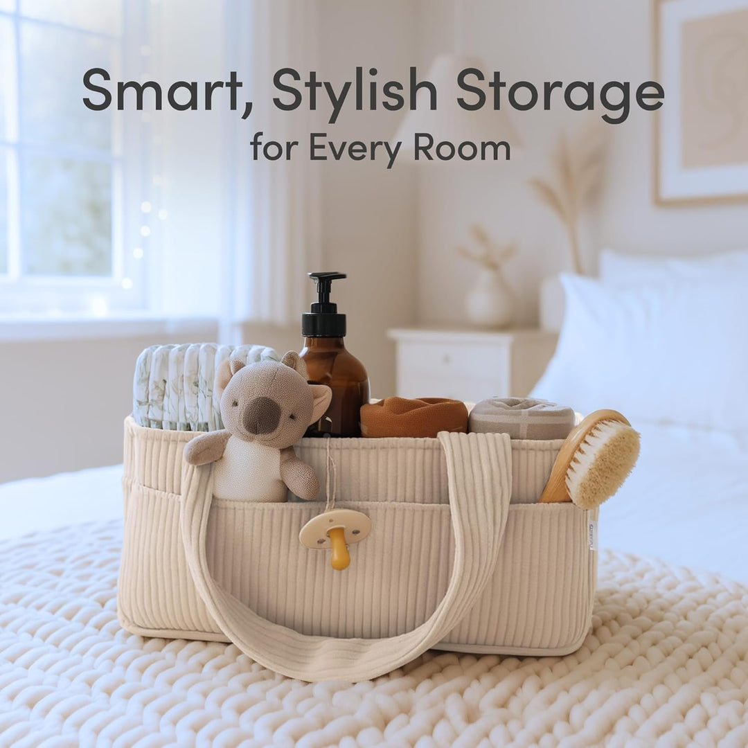 PUTSKA Baby Diaper Caddy Organizer for Changing Table – Stylish Nursery Storage Basket, Newborn Esse