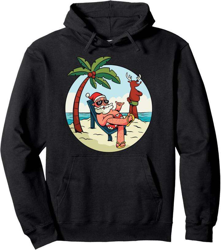 Strand Sommer Weihnachtsmann Weihnachten Xmas Pullover Hoodie