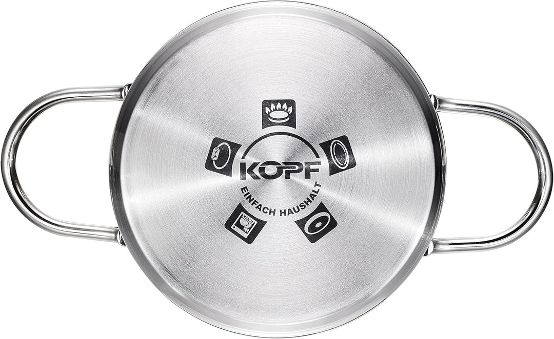 KOPF Bratentopf Josie, Ø 20 cm, Höhe 9 cm, 2 Liter aus Edelstahl, Bratentopf