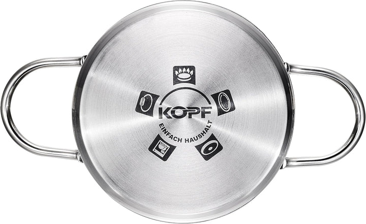 KOPF Bratentopf Josie, Ø 20 cm, Höhe 9 cm, 2 Liter aus Edelstahl, Bratentopf