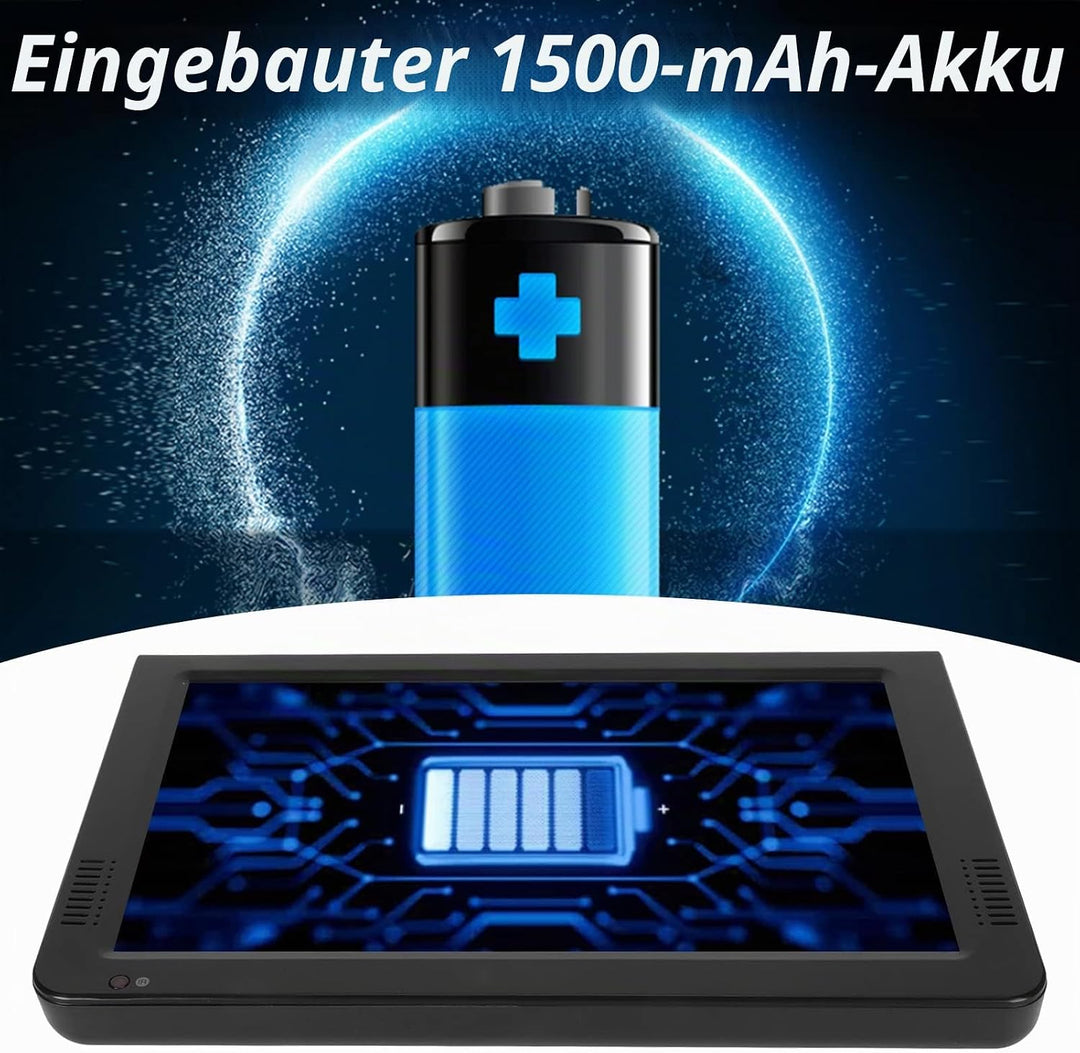 Tragbarer 10 Zoll Digital Fernseher, DVBT/T2 Tragbarer Fernseher 16:9 TFT LED 1080P HDMI Videoplayer