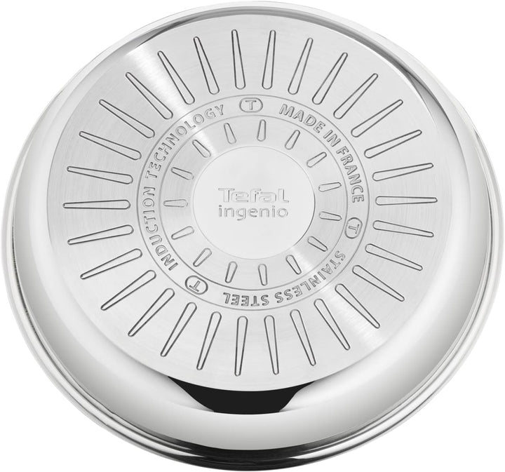 Tefal Emotion Ingenio Bratpfannen-Set, Induktion, Edelstahl, 24/28 cm und Griff, silberfarben, 3-tei